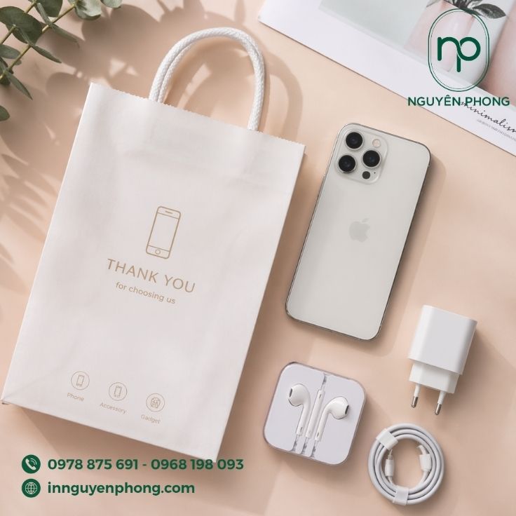 Mẫu túi giấy đựng điện thoại đơn giản 